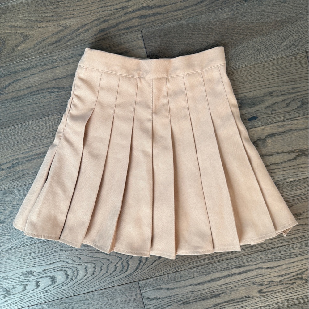 Pleated Tan Skirt (with shorts)